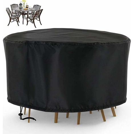 royaluxe - Housse Table de Jardin Ronde, 163 x 84cm Housse de Table Ronde pour Meubles de Terrasse Matériau de Tissu Oxford Rond Imperméable à l'Eau Anti-Poussière et Anti-Déchirure avec Sac de Rangem (1/4)