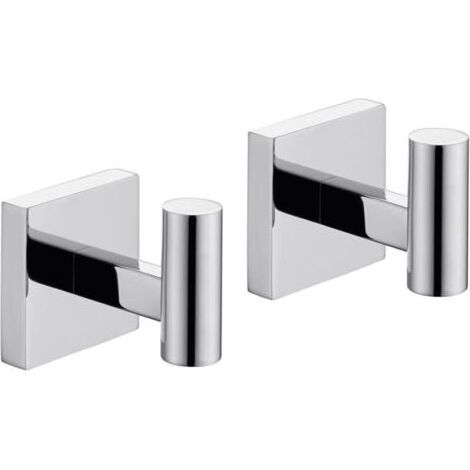Set mit 2 verchromten Edelstahl-Wandhaken (1/5)