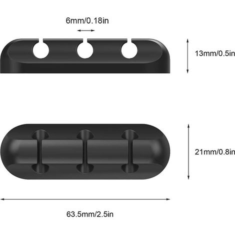 Clips adhésifs pour câbles permettant d'organiser les câbles d'alimentation, de charge, de souris, d'ordinateur et les accessoires de bureau. (1/4)