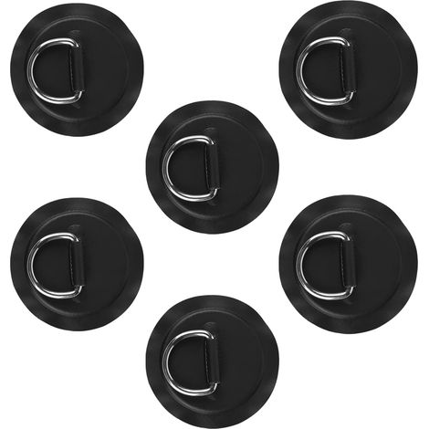 x D-Ring-Reparaturflicken aus Edelstahl, runde PVC-Reparaturpads für Schlauchboote, Flöße, Beiboote, Kajaks, Kanus und SUPs, Klebstoff nicht enthalten