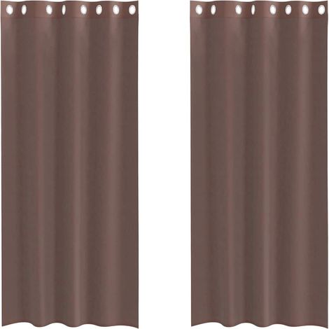 Maison Exclusive - Voile Vorhänge mit Ösen 2 Stk. Braun 140x225 c