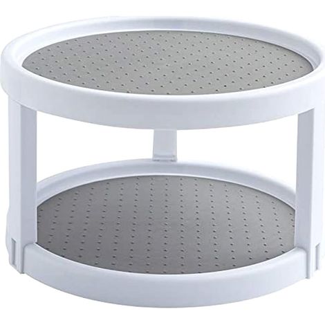 1 pcs Étagère à épices rotative, Plateau Tournant pour épices Condiments Rangement de Cuisine, multifonction pour le rangement de la cuisine  couche double