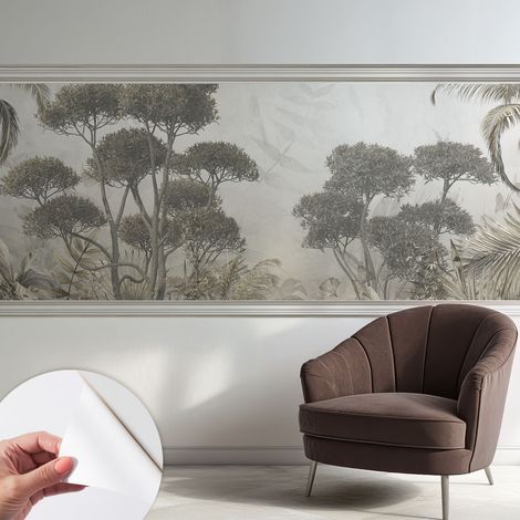 Papier peint adhésif décoratif avec colle pour salon chambre et bureau Installation rapide Jungle tropicale 250x104 cm (1/5)