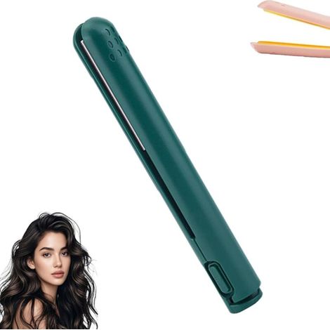 2 in 1 Hair Straightener and Curler, Mini Cordless Hair Straightener, Green