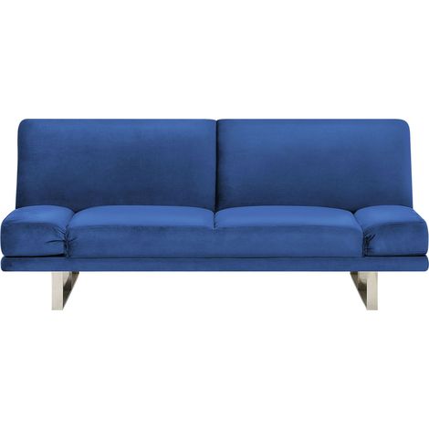 Schlafsofa 2-Sitzer YORK Samtstoff Marineblau