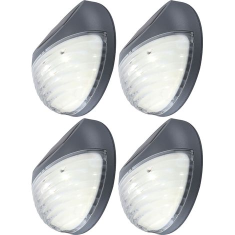 4er Set LED Außen Garten Lampen Zaun Leuchten IP44 Beleuchtung rund modern