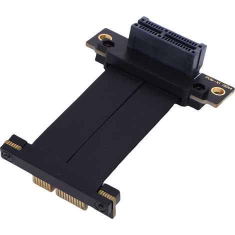 Câble riser PCIe 4.0 x1 à 90 degrés mâle-femelle, pleine vitesse, sans perte, flexible, pour carte graphique M.2, WiFi et USB, 5 cm / 2 pouces. (1/5)