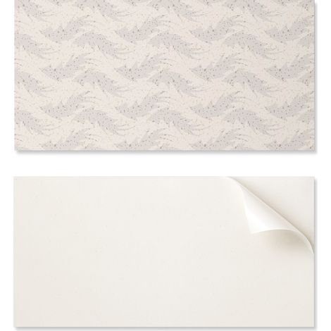 Juego de baldosas de vinilo autoadhesivas con estampado de hojas sobre fondo de 10x40x20 cm.