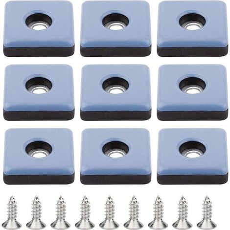 24 Pieces Patins Meubles Téflon 25mm Pied de Chaise avec Vis Patins en Téflon PTFE Tampon Chaise Patin Glisseur Pied de Chaise à Visser Carrés pour Bureau Chaise Sol en Bois Carrelage (1/5)