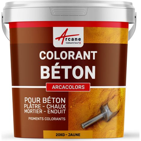 Pigments, colorants, pour béton, ciment, enduit, mortier, dalle, chaux, plâtre, oxydede fer, chrome, titane : Arcacolors - 20 kg Jaune - ARCANE INDUSTRIES