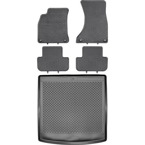 Juego de alfombrillas de goma para coche y maletero para Audi A4 B8 Kombi (2007-2015).