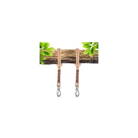 Balançoire Fixation Arbre, 2 Pièces 60cm Corde de Suspension Hamac Réglable Sangle Chaise Hamac avec Mousqueton Balançoire Arbre, kit de Fixation de Suspension pour Balançoire Hamac (1/5)