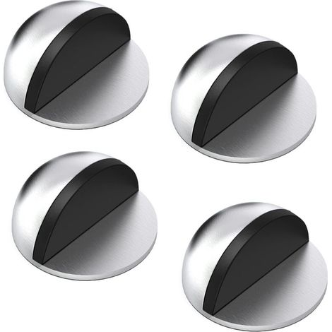 Türstopper, 4er-Set Türstopper und -puffer aus Edelstahl mit Gummipuffern, selbstklebende Türstopper für alle Hartböden