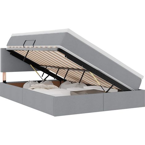 Maison Exclusive - LED-Speicherbett mit Matratze Hellgrau 140 x 1
