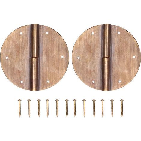 Jeffergarden 2Set charnières rondes en laiton accessoire de quincaillerie de charnière Antique chinoise pour meubles 6cm (1/5)