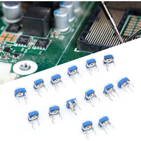Einstellbarer Widerstand 065 Potentiometer-Satz mit 13 Werten von 100 Ω bis 1 MΩ (elektronisches Bauteil) (1/5)
