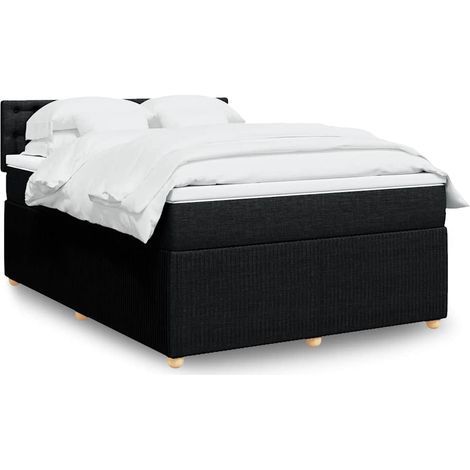 Boxspringbett mit Matratze Schwarz 160x200 cm Stoff