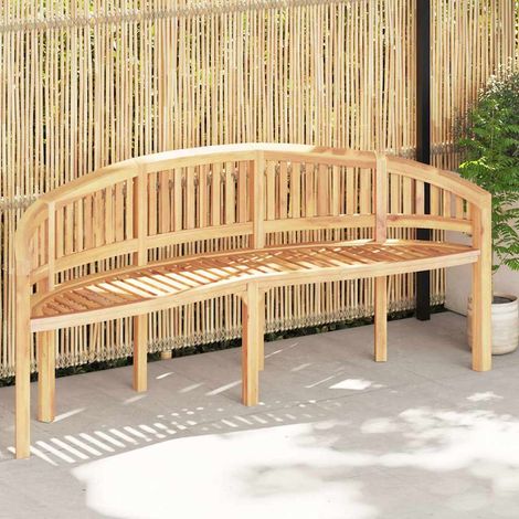 vidaXL Banco banana de madera maciza de teca 200 cm (1/5)