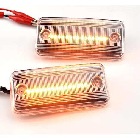 1 par de luces de marcador de guardabarros delantero, dinámico, LED lateral, compatible con Peu-geot Fi-at Du-cato, Ci-troen Re-lay Bo-xer Re-nault Vo-lvo Hom-bre, cristal blanco (1/4)