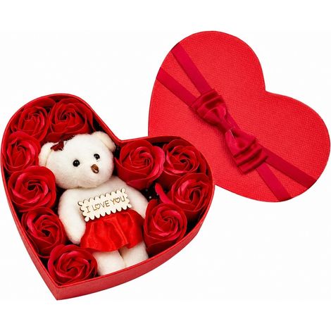 Coffret cadeau de 10 savons parfumés en forme de bouquet de roses, idéal pour un anniversaire ou un mariage. (1/4)