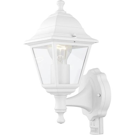 Eglo Außen-Wandleuchte Belfort 1 weiß mit Bewegungsmelder E27, max. 60 W Außen-Wandleuchte