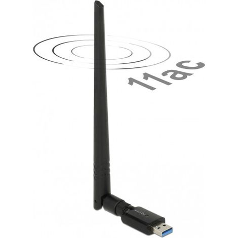 DELOCK USB 3.0 WLAN de doble banda ac/a/b/g/n Stick 867 + 300 Mbps con antena externa