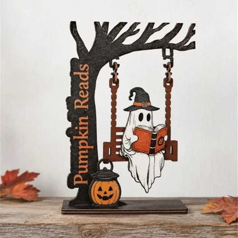 Newly designed portable Chilling Ghost On Swing bookshelf swing - D -