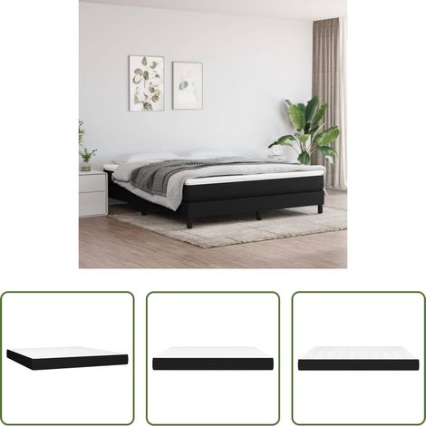vidaXL Mousse confortable - Matelas de lit à ressorts ensachés fermeté moyenne Noir 160x200x20 cm Tissu (1/5)