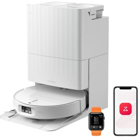 Qrevo Edge 2 Aspirateur Robot Laveur, 25 000 Pa, Lavage des Serpillières à l'eau Chaude à 80°C, Évite 280+ Obstacles, Système Anti-enchevêtrement, 7,98cm Mince,Technologie FlexiArm, Blanc (1/5)