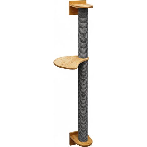 105 cm Rascador de Pared con 1 Plataforma - Árbol para Gatos - Columna de Sisal (1/5)