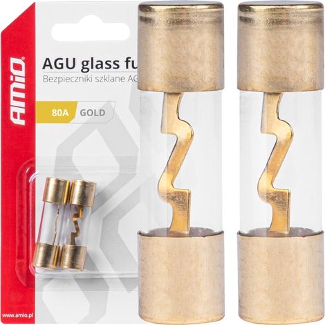Fusibles de vidrio AGU, 2 unidades, 80 A, amio-03488 (1/4)