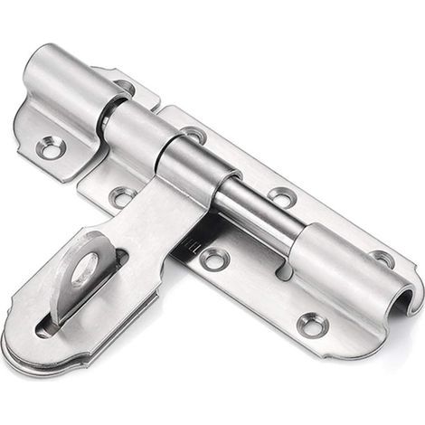 100mm Stainless Steel Sliding Door Lock with Padlock Hasp, Heavy Duty Door Latch for Bathroom Toilet Garden Shed (1/4)