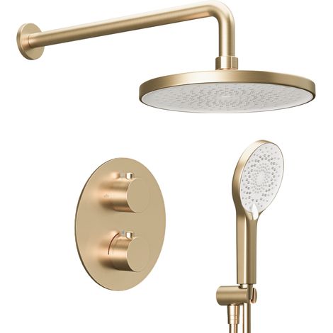 Lomazoo Set De Douche Encastré Or Doré - avec Robinet