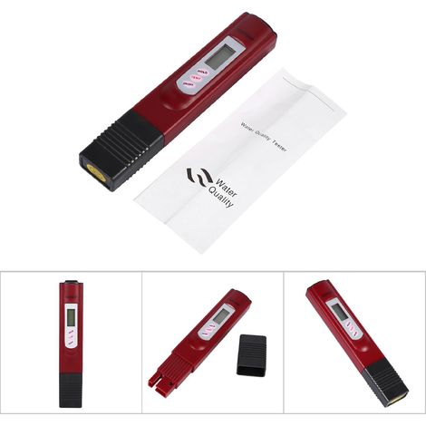 Stylo testeur de qualité d'eau numérique LCD, filtre de pureté, testeur TDS, 0-9999 ppm, température, rouge (1/5)