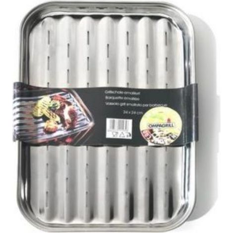 Ompagrill Edelstahl-Grillschale 34 x 24 cm