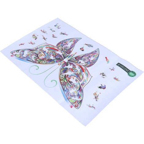 Décor mural autocollant papillon motif animal coloré, sticker DIY art déco chambre, stickers muraux papillons décoratifs (1/5)