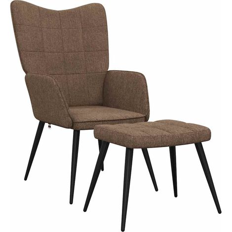 Sillón de relax con reposapiés tela marrón vidaXL (1/5)