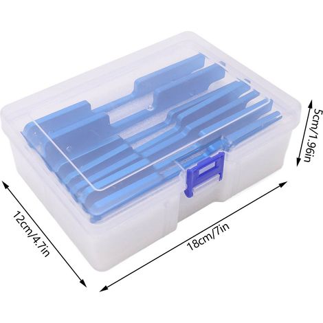 Bloque de medición de aluminio anodizado, 7 piezas con graduaciones precisas para trabajos de carpintería. (1/5)