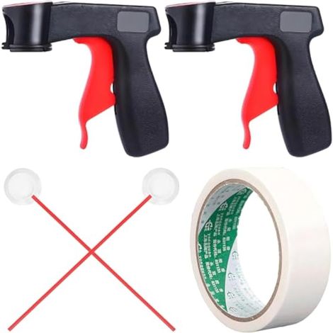 2 pièces poignées pour Pistolets à Peinture, poignées de gâchette pour Bombes aérosols, Ruban de masquage pour Peintres Multi-Surfaces et pailles Flexibles de Remplacement avec Embout (1/5)