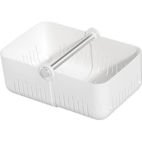 Panier de rangement pliable et pivotant à grande capacité avec trous de drainage et poignée de transport, idéal pour les pique-niques et autres occasions.