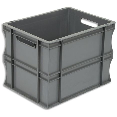 Bac de stockage plastique gerbable norme Europe parois pleines - 25 litres - dim : H 29 x L 40 cm