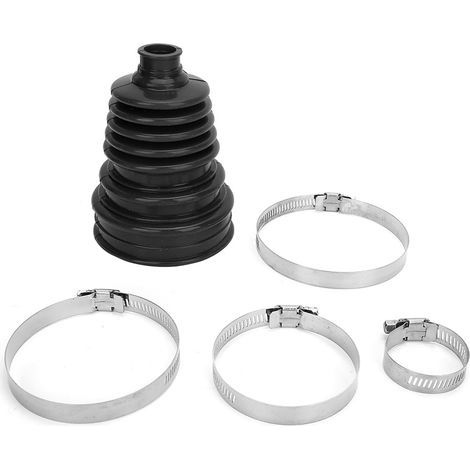 Soufflet de cardan universel en silicone, cache-poussière, tête sphérique, kit de colliers à vitesse constante, noir (1/5)