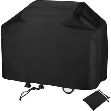 Housse pour barbecue, housse pour gril extérieur, housse imperméable pour plaque de cuisson, protection UV, coupe-vent et anti-poussière (147 x 61 x 117 cm, noir) (1/5)