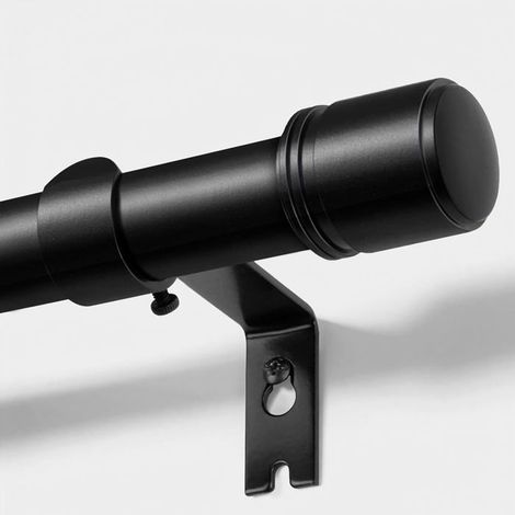 Tringle à rideaux noire Lot de 2 Métal robuste de 25 mm Extensible de 80 à 148 cm Pour salon, chambre, cuisine (1/5)