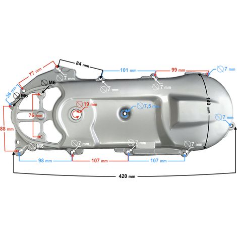 Tapa del motor del scooter 50 2T