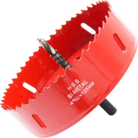 Lochsägen-Bohrer mit Aufnahme für Holz, PVC-Platten und Gipskarton (4-15/16" (125 mm Lochsäge)), OUYLAF (1/4)