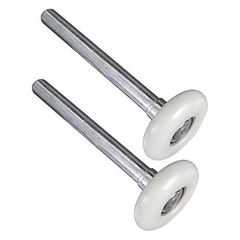 Lot de 2 rouleaux de porte de garage 2 pouces (51 mm) en nylon et acier, 10 roulements à billes, tige de 9,5 cm, (45 mm x 95 mm x 2 pièces) (1/4)