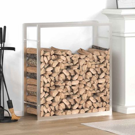 Brennholzregal 80x28x86 cm Edelstahl