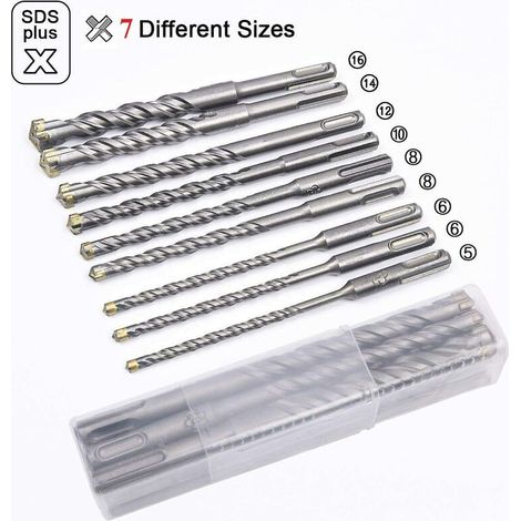 Pièces (5 mm  16 mm) forets à percussion électriques, forets croisés pour béton, brique, pierre, naturel. (1/5)
