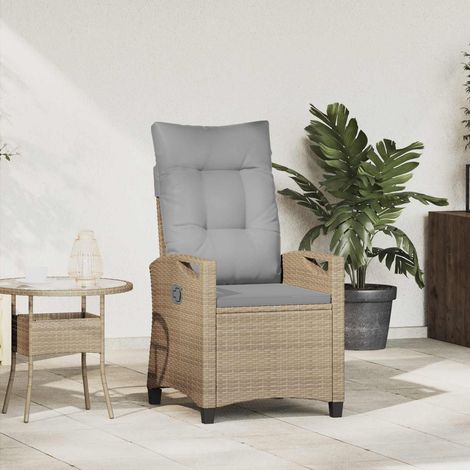Verstellbarer Gartenstuhl Beige und Hellgrau 56 x 60 x 112 cm